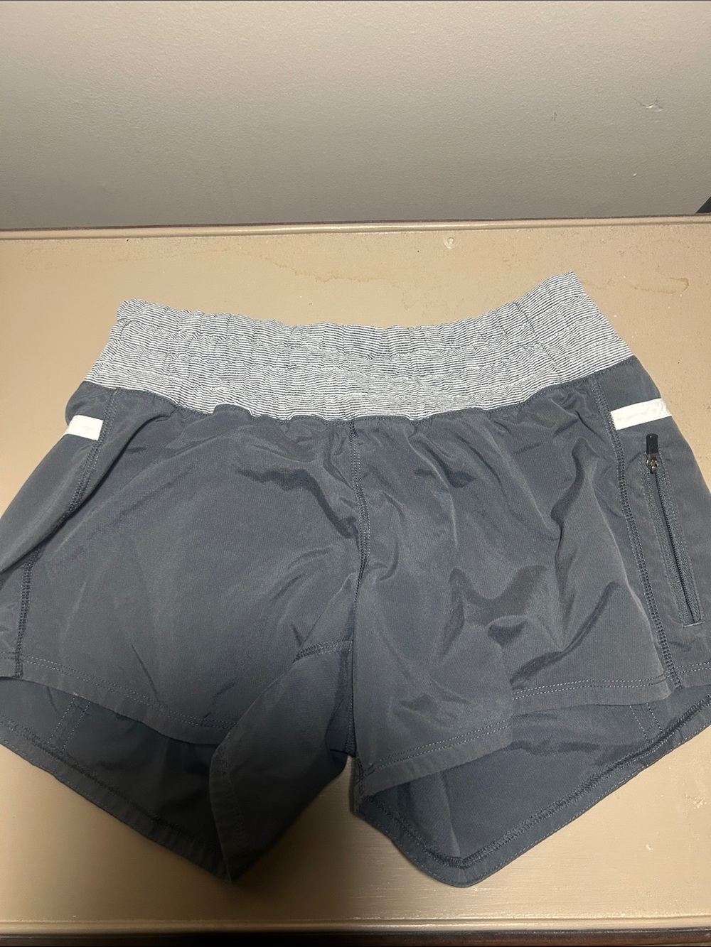 Women's Dark Gray Performance Running Shorts with Heather Waistband